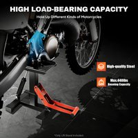440lbs Motorrad-Hebeständer, höhenverstellbar von 9,84 Zoll bis 15,74 Zoll, H-förmige breite Basis (11,81*12,2 Zoll)