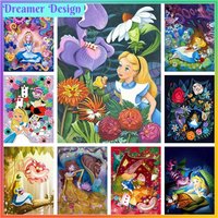 Alice Princess in Wonderland Diamond Painting Cross Stitch Hanging Printed Puzzle Mosaic Embroidery Home Decor 5D DIY Art New