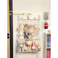Wall-Mounted Plush Toy Storage Rack Doll Display Shelf Bedroom Door Back Organizer Simple Style No-Drilling Required