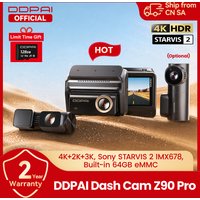 DDPAI Auto-Dashcam Z90Pro 4K+2K IMX678 Front- und Rückkamera Dual HDR ADAS 24H Parküberwachung WiFi 6 Auto-DVR-Kamera Videorekorder