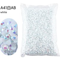 Jelly white AB 5 Sizes 2mm-6mm Round Non Hotfix Glitter Bling Silver Flatback Rhinestones Glue On Beads Nailart Nail Gems Diy