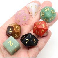 7pcs Polyhedral Dice Set Board Games Roll Dice Natural Crystal Stones Hand-Made Dices for DND RPG Table Game