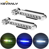 2x Wind Powered Car LED DayTime Running Lights Creative Auto Auxiliary Lighting Rotation Fan Lamp Automobile Day Time Headlights