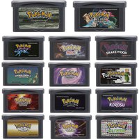 Pokemon GBA Game Cartridge 32 Bit Video Game Console Cards Series My Ass Liquid Crystal Ashgray Moemon Emerald Snakewood for GBA