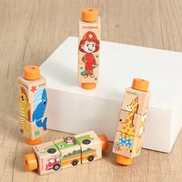 Wooden Rotating Jigsaw Puzzle Montessori Puzzle Game Hand bell Toy Baby Mobile Musical Rattle Toy For Babies Newbaby Gift