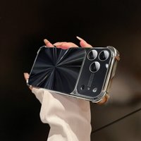 Luxury Shockproof Armor Laser Plating Case for iPhone 17 Air 16 15 14 13 Pro Max Plus CD Texture Bumper Camera Glass Soft Cover