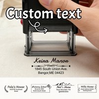 Custom Text Address Stamp,Personalized Address Stamps Self Inking, Customized Rubber Stamps, Customizable Business Stamp