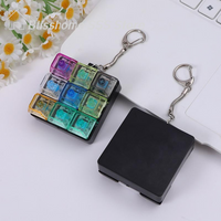 【S】Button Keycap Keychain 9 Keys Keyboard Decompression Toys DIY Keyboard Keychain Toys For Adult Gifts To Relief Pass Time