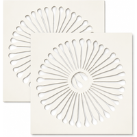 2PCS 11.8inch Round Leaf Mandala Stencil Template for Wall Painting DIY Craft Decor Fabric Furniture Pattern