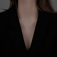 New 925 Sterling Silver Long Necklace Simple Charm Choker Autumn and Winter Sweater Wear Necklace for Women Exquisite Jewelry