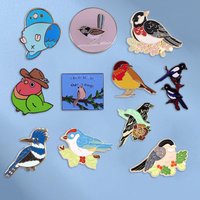 Beautiful Cute Bird Brooch Fashion Art Animal Enamel Pin Women's Lapel Pin Metal Badge Animal Lover Jewelry Gift Accessories