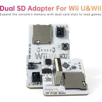 Two SD Card Slot Adapter Memory Extension Expander For Wii U And WII Video Console Load games Via USB Interface Mini Express