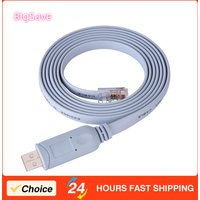 Portable USB2.0 Male to RJ45 Male CAT5 Serial Console Flat Cable Light Blue Approx. 1.8m/6ft for Cisco Routers Switches