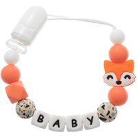 Cartoon Personalized Name Handmade Pacifier Clips Holder Silicone Pacifier Chains Koala Fox Baby Teether Teething Toy