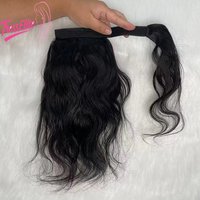 12A Long Ponytails Wrap Around natural color Human Hair Body Wave Clip in Hairpiece Blonde 8-30" for Women's Stylish Look