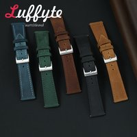 Vintage Office Wear Watchband 18mm 19mm 20mm 21mm 22mm Men's Cowhide Strap Quick Release Crazy Horse Leather Wristband
