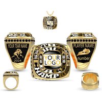 Customized personalized design championship ring. Customizable with names and numbers. Customized championship ring for sports e