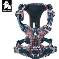 Truelove Pet Dog Harness Floral No Pull Cotton Fabric Breathable and Reflective Soft for Big Medium Small Adjustable VestTLH5655