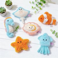 Cute Magnetic Plush Fridge Magnets Kawaii Ocean Stuffed Animals Seal,Clownfish,Starfish,Scallop Soft Decorative Toys Kids Gift