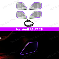 LED 32Colours Ambient Light Modified Parts LED Speaker Cover For Audi A6 A7 C8 RS6 RS7 Auto Door RGB Horn Cover Decorative Lamp