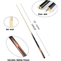 Professional 57-Inch 3/4 Section Snooker Cue Stick with 10mm Skill Pool Accessories Ash Wood and Carbon Fiber Butt Sleeve