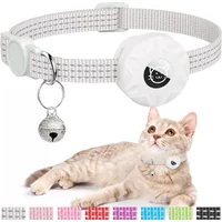 for Apple AirTag Cat Collar,Air Tag Pet Collar with airtag Holder and Bell Reflective GPS Kitten Collar for Girl Boy Cats gatos