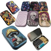 Portable Cigarette Case Flip Cap Tin Metal Storage Box Tobacco Humidor Rolling Paper Moisture Sealed Holder Smoking Accessories