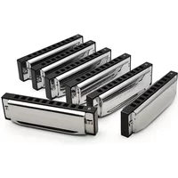 Swa/n Harmonic/a 10 Holes Harp Blues Harmonica Diatonic Harmonica Set 7 Piece (A-G) W/ Exquisite Box + Wipes