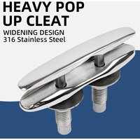 Neues Upgrade: 6, 8, 10 Zoll Hochleistungs-316-Edelstahl-Flush-Pop-Up-Klampe mit breitem, ausziehbarem Griff und einziehbarem Festmacherseil