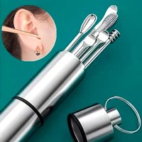6Pcs Ear Wax Remover Set Stainless Steel Earpick Cleaning Kit Portable Ear Curette Spoon for Easy Earwax Removal Ear Care Tool