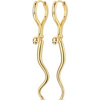 925 Sterling Silver Sparkling Earrings Women Golden Zirconium King Snake Drop Earring For Anniversary Wedding Jewelry Gifts