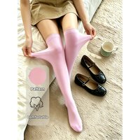 Women's Pink Solid Color Over The Knee Socks Versatile Sexy Slim Fit Casual Thigh High Stockings For Date Party Daily Wear