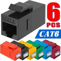For RJ45 CAT6 Keystone Coupler Female To Female Insert Inline Coupler CAT6 Keystone Colorful Network Straight-through Connector
