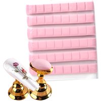 48pcs White Pink Nail Adhesive Glue Clay White Pink Mud For Nails Tips Holder Display Reusable Fixing Clay Sticky Practice Tools