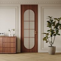 Medieval walnut bathroom door Extremely narrow swing Bedroom Begonia glass aluminum alloy bathroom Toilet