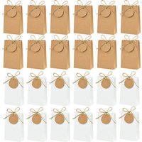 10-50pcs Kraft Paper Gift Box Retro Candy Cookie Bag with Rope Wedding Favors Birthday Party Supplies Christmas Gift Packaging