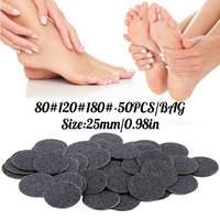 #80/120/180 50PCS Black Disc Pedicure Replaceable Sandpaper,for Remove Dead Skin calluse File Electric Foot File Pedicure Tools