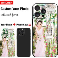 Custom Photo Case For iPhone 16 15 14 13 12 11 Pro 16e X XR XS Max Mini Plus SE 2020 Silicone Glass Transparent Leather Plastic