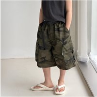 Children Clothing Boys Cool Fashionable Casual and Versatile Shorts 2026 Summer New Boys Korean Style Retro Camouflage Shorts