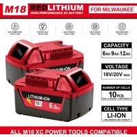 For Milwaukee M18 6.0Ah 12.0Ah Battery and Charger Kit XC Replacement for 48-11-1860 M18B5 18V Li-ion Cordless Power Tool 18650