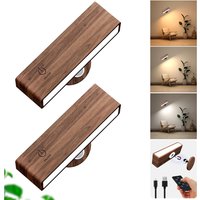 Walnut Reading Lamp Desk Lamp Type-C Remote Control Adjustable Brightness Eye Protection Study Bedroom Lighting Wall Mount Lamp