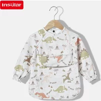 New Baby's Waterproof Long Sleeve Apron with Pocket Toddler Burp Cloth Boys Girls Anti-dirty Art Smock Baby Stuff Denmark bib