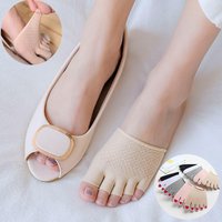 Summer Half Palm Five Fingers Socks Invisible Thin High Heel Front Foot Open Toe Socks Women Shallow Sandals Split-Toe Socks