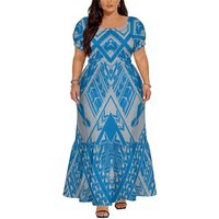 Elegant And High-Quality Women Puletasi Dress An Ankle-Length Dress With A Square Neckline The Top Choice For Parties