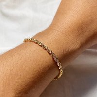 Hip Hop Stainless Steel Twist Chain Women Bracelet Retro Gold Color Titanium Steel Bracelet For Women Trendy Jewelry Accessories