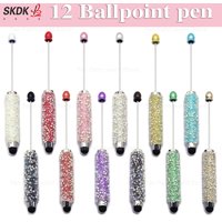 12Pcs Starry Sky Stylus Pen with DIY Sugar Beads - 2-in-1 Creative Writing & Touch Screen Beaded Pen