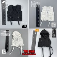In Stock 1/6 Scale Male Soldier Solid Color Vest Trendy Zipper Multi Pocket Functional Vest Fit 12inch Action Figure Doll