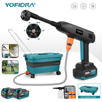 YOFIDRA 6IN1 Hochdruck Elektrische Wasser Spritzpistole Auto Garten Waschmaschine Werkzeug Mit 22L Faltbare Wasser Eimer Für Makita Batterie pin