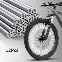 Tube Warning Strip 12Pcs Reflective Mount Clip Bicycle Wheel Spoke Reflector Stripe Steel Wire Lamp Bike Reflector Light