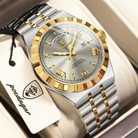 POEDAGAR Fashion Business Men's Watch Luminous Waterproof Week Date Luxury Man Wristwatch Stainless Steel Quartz Watches For Men image 4